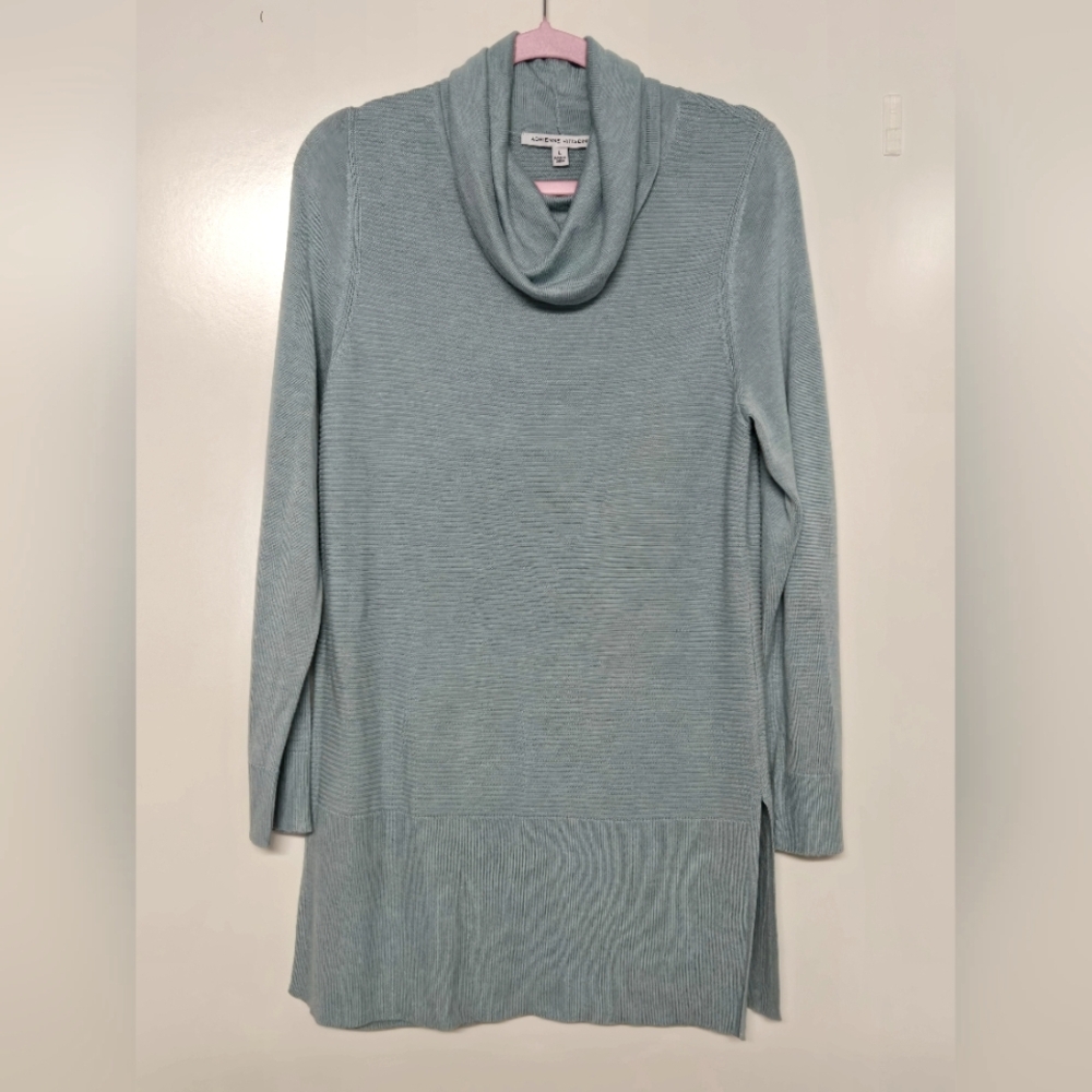Adrienne Vittadini Long Sleeve Cowl Neck Tunic Sweater Sz Large Reef Heather